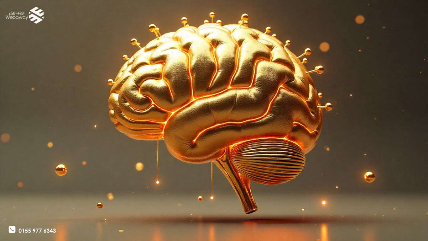 تصميم مستقبلي يدمج بين العقل البشري والدوائر الإلكترونية لتمثيل دور الذكاء الاصطناعي في ابتكار حلول تسويقية متطورة - ويباوي.