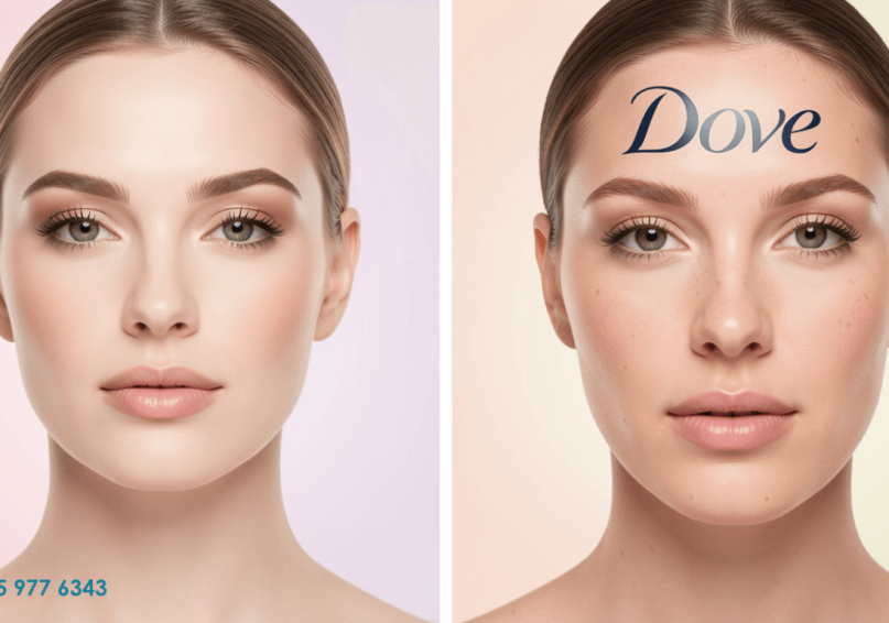 مجموعة من النساء الحقيقيات من مختلف الأعمار والأحجام والأعراق يبتسمن بثقة، تمثل حملة دوف للجمال الحقيقي، مع إضاءة طبيعية دافئة تعكس التنوع والتمكين والجمال الأصلي.