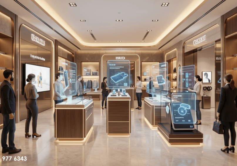 عميل يتصفح متجراً إلكترونياً وتخرج من الشاشة مقترحات لمنتجات يحبها فعلاً مع رسالة ترحيب باسمه - ويباوي 2026.