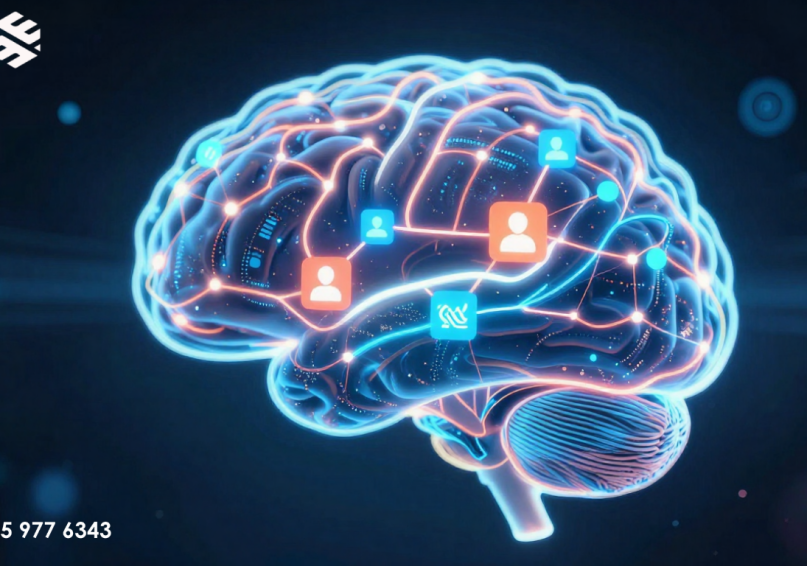 تصور دراماتيكي لخوارزمية بحث جوجل كعقل رقمي معقد بملايين الوصلات العصبية، تعالج عوامل الترتيب مثل الروابط الخلفية وجودة المحتوى وتجربة المستخدم.