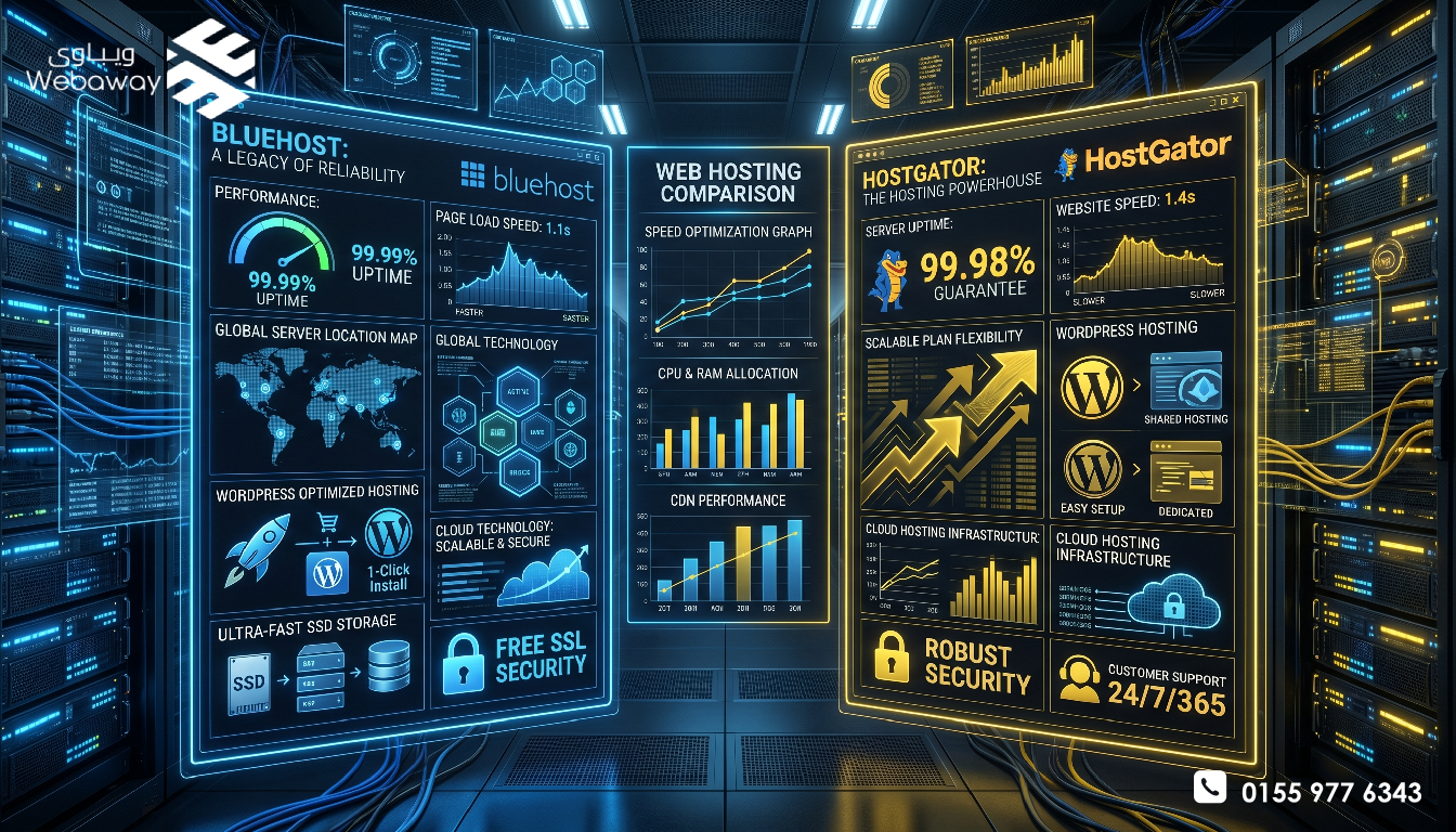 بلوهوست أم هوست جيتور؟ مقارنة Bluehost vs HostGator وأفضل استضافة ووردبريس
