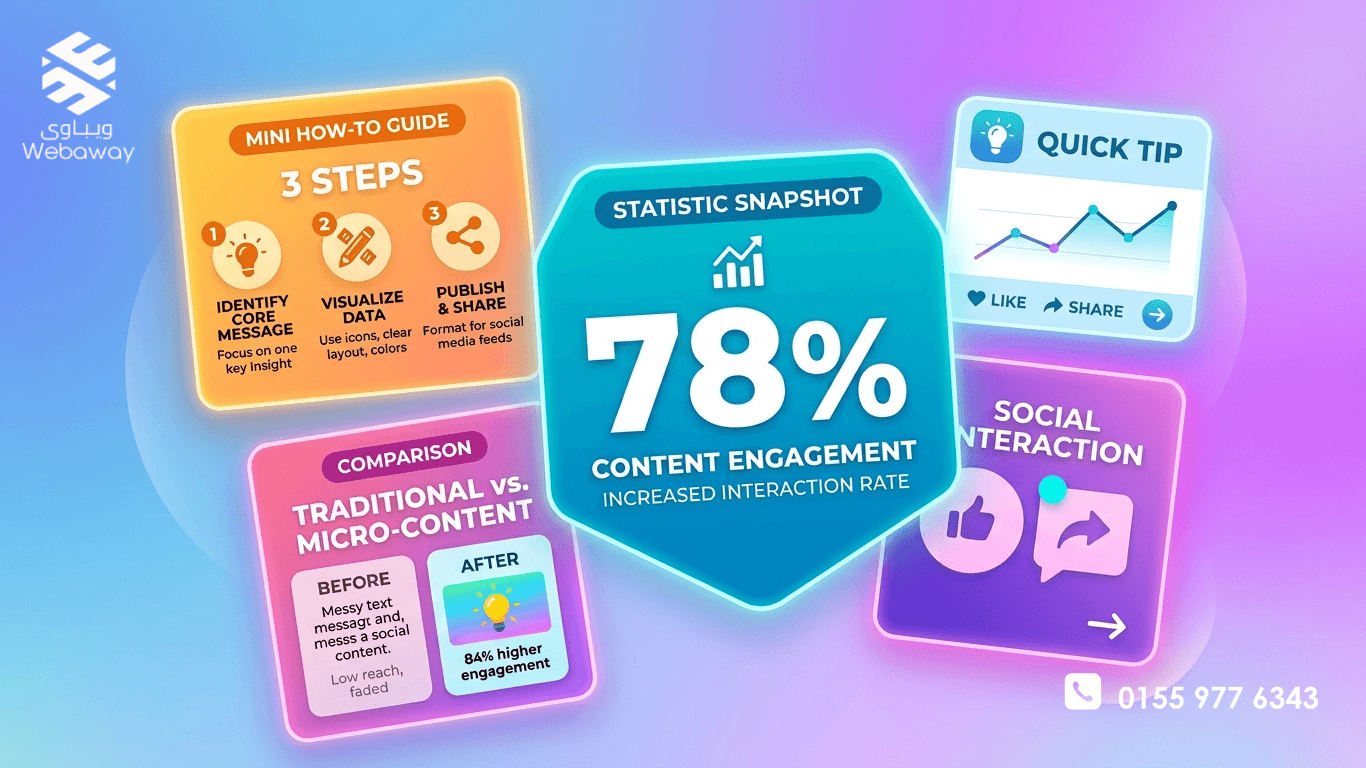 تعرف على قوة المحتوى التعليمي المكثف (Micro-Infographics) وكيفية تصميمه واستخدامه لزيادة التفاعل وتحسين ظهورك على منصات التواصل في 2026.