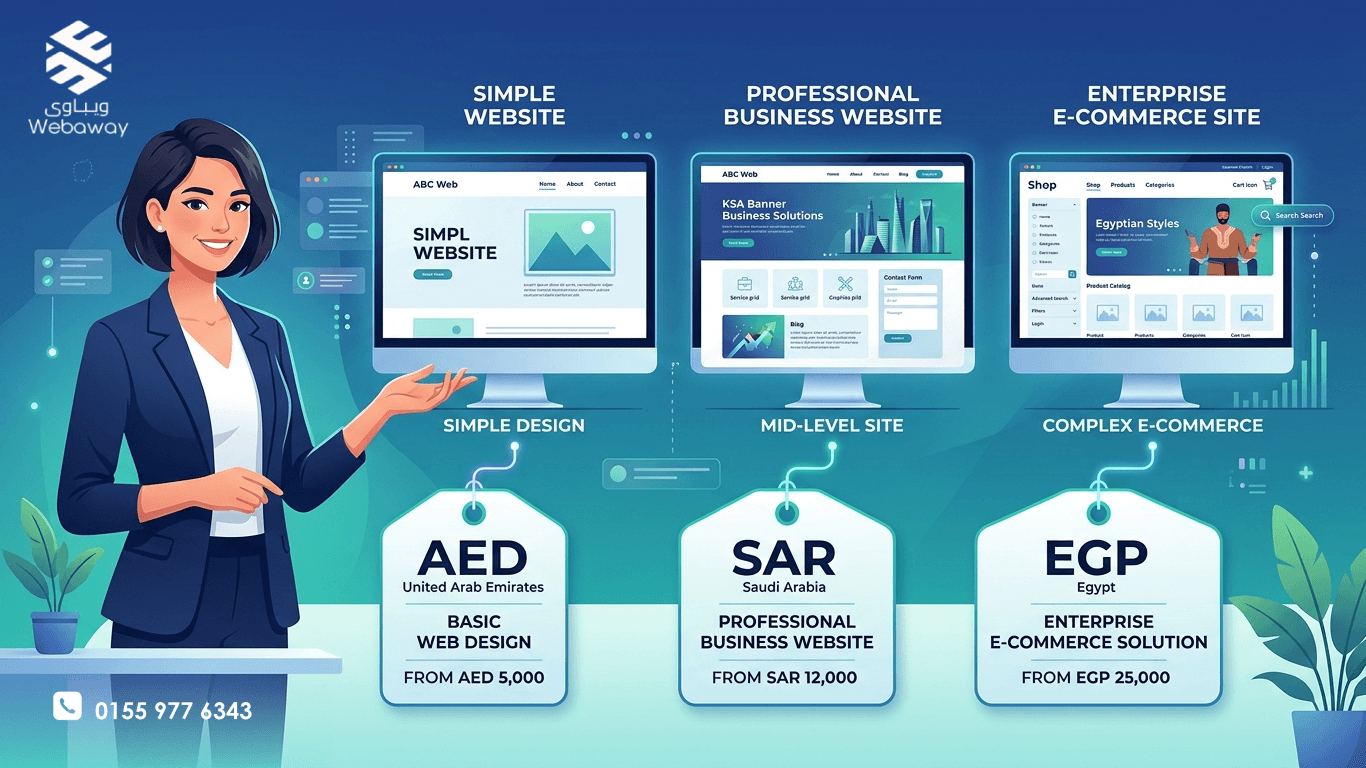 تعرف على تكلفة تصميم موقع إلكتروني في السعودية والإمارات ومصر عام 2026. دليل شامل بأسعار محدثة ونصائح لاختيار الأنسب لمشروعك.