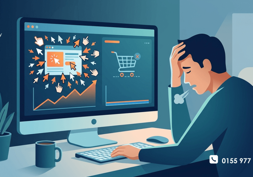 إعلانك يحصل على Clicks ولكن لا توجد مبيعات .. أين المشكلة؟ إعلانك بيجيب نقرات ومفيش مبيعات؟ المشكلة مش في الإعلان دايماً. اعرف الأسباب الحقيقية وإزاي تصلحها عشان تحول النقرات لمبيعات.