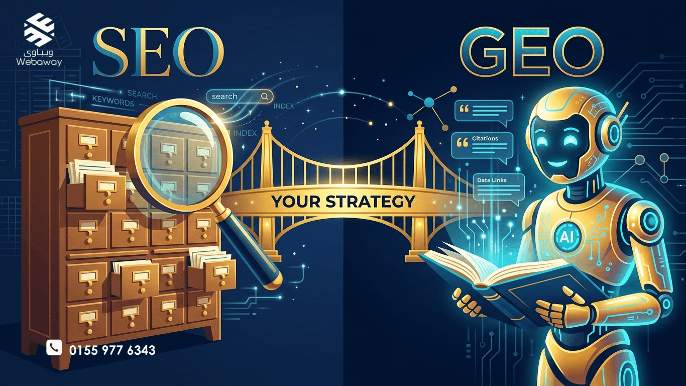 GEO أم SEO أم الاثنين؟ اكتشف الفرق بين تحسين محركات البحث التقليدي وتحسين محركات الذكاء الاصطناعي، ولماذا تحتاج كليهما للنجاح في 2026.